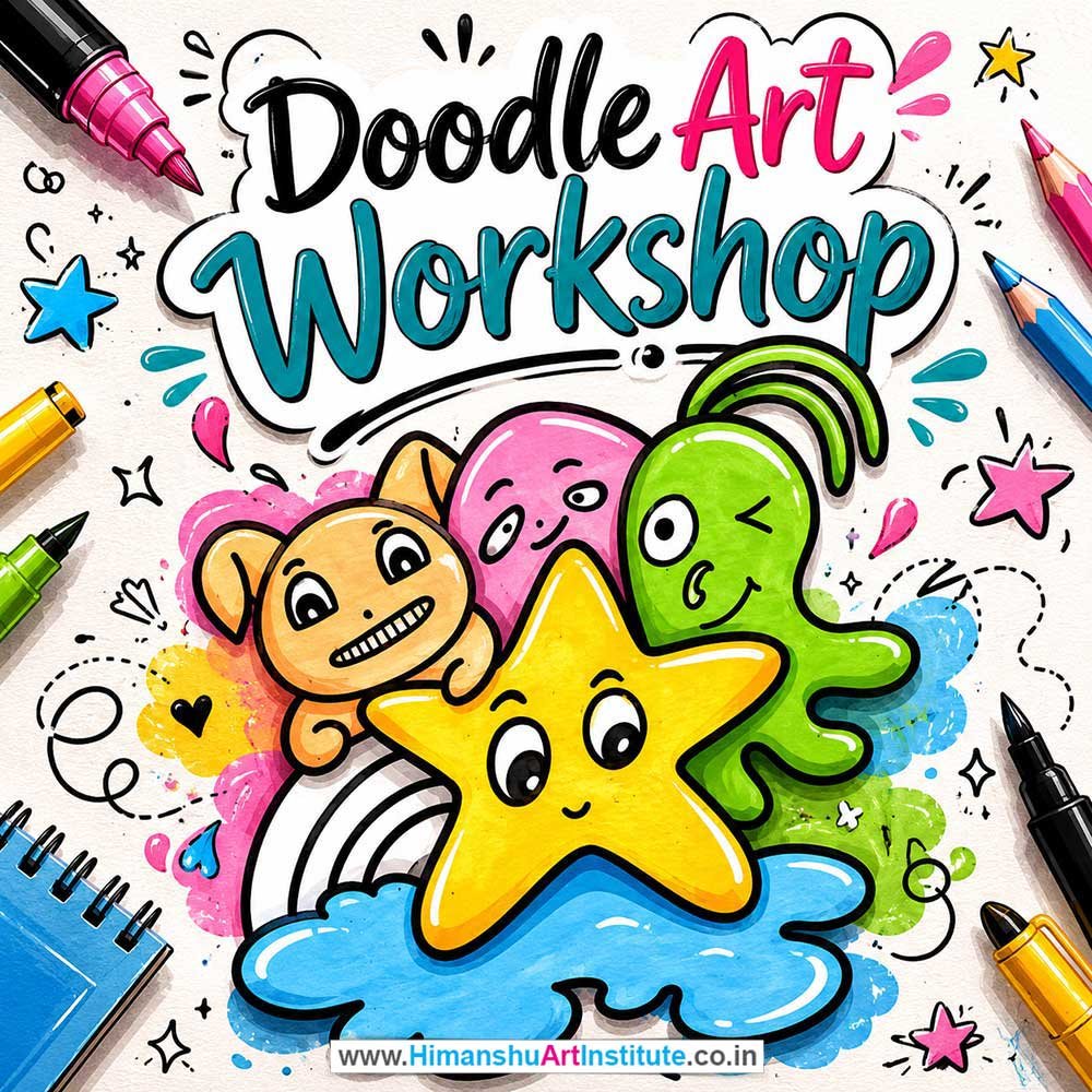 Doodle Art Workshop for Kids and Children in Delhi, Online Doodle Art Workshp for Kds, Best Art & Craft Workshop for Children near Me