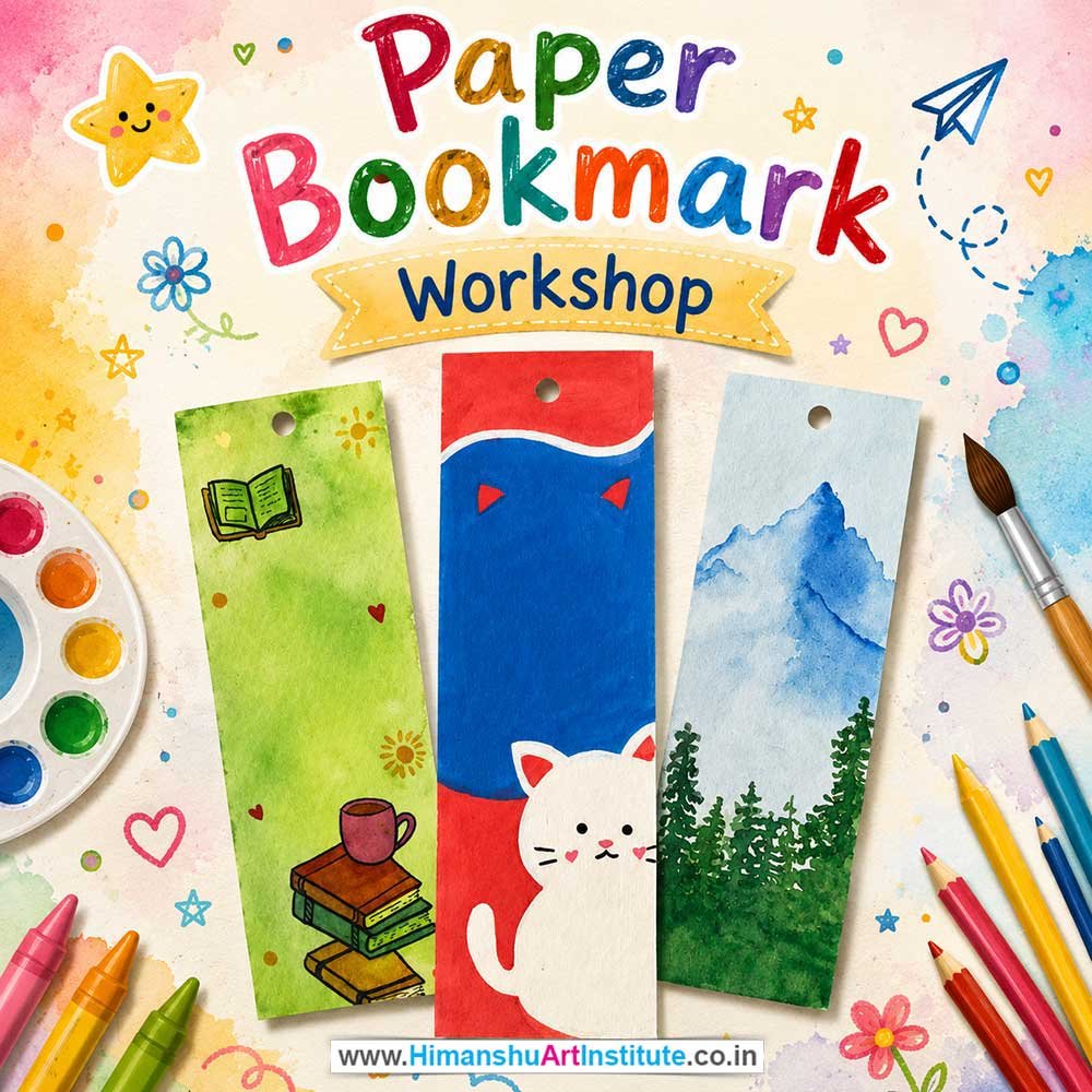 Paper Bookmark Workshop for Kids and Children in Delhi, Online Paper Bookmark Workshp for Kds, Best Art & Craft Workshop for Children near Me