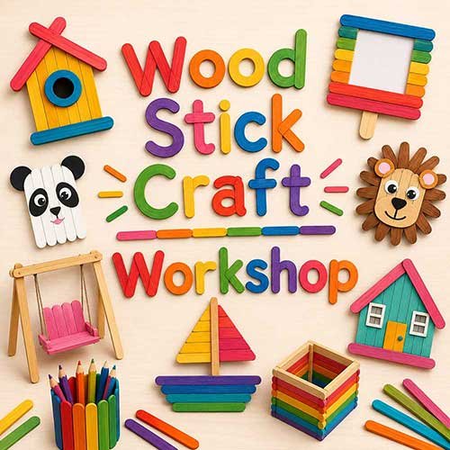 Online Wood Stick Craft Workshop, Wood Stick Craft Workshop for Kids, Wood Stick Craft Workshop Near Me for Children, Art & Craft Workshops for Kids, Art & Craft Activities for Children, Best Wood Stick Craft Workshop for Kids in Delhi, India, Himanshu Art Institute