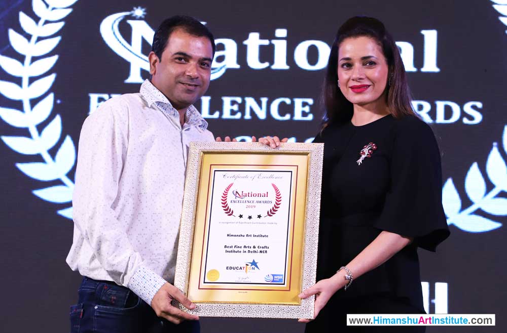 Himanshu Art Institute has been awarded the National Excellence Award for Best Fine Art & Craft Institute in Delhi and NCR, Best Fine Art Institute in Delhi, Best Art & Craft Institute in Delhi, India