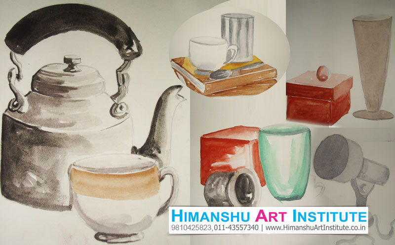 Still Life Classes in Delhi, Freehand Drawing Classes, BFA Entrance Exam Coaching Classes, Object Drawing Classes, Still Life Classes, Composition Drawing Classes, Online Best Still Life and Composition Drawing Classes in Delhi, India