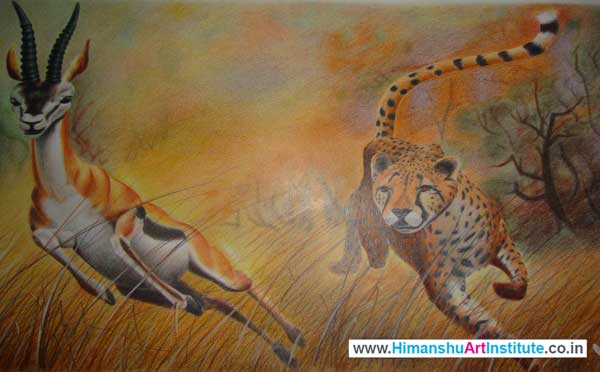 Online Professional Certificate Course in Coloured Pencil Drawing, Colour Pencil Shading Classes, Pencil Color Drawing Classes, Coloured Pencil Drawing Course in Delhi, Online Best Colored Pencil Drawing Classes in Delhi, India